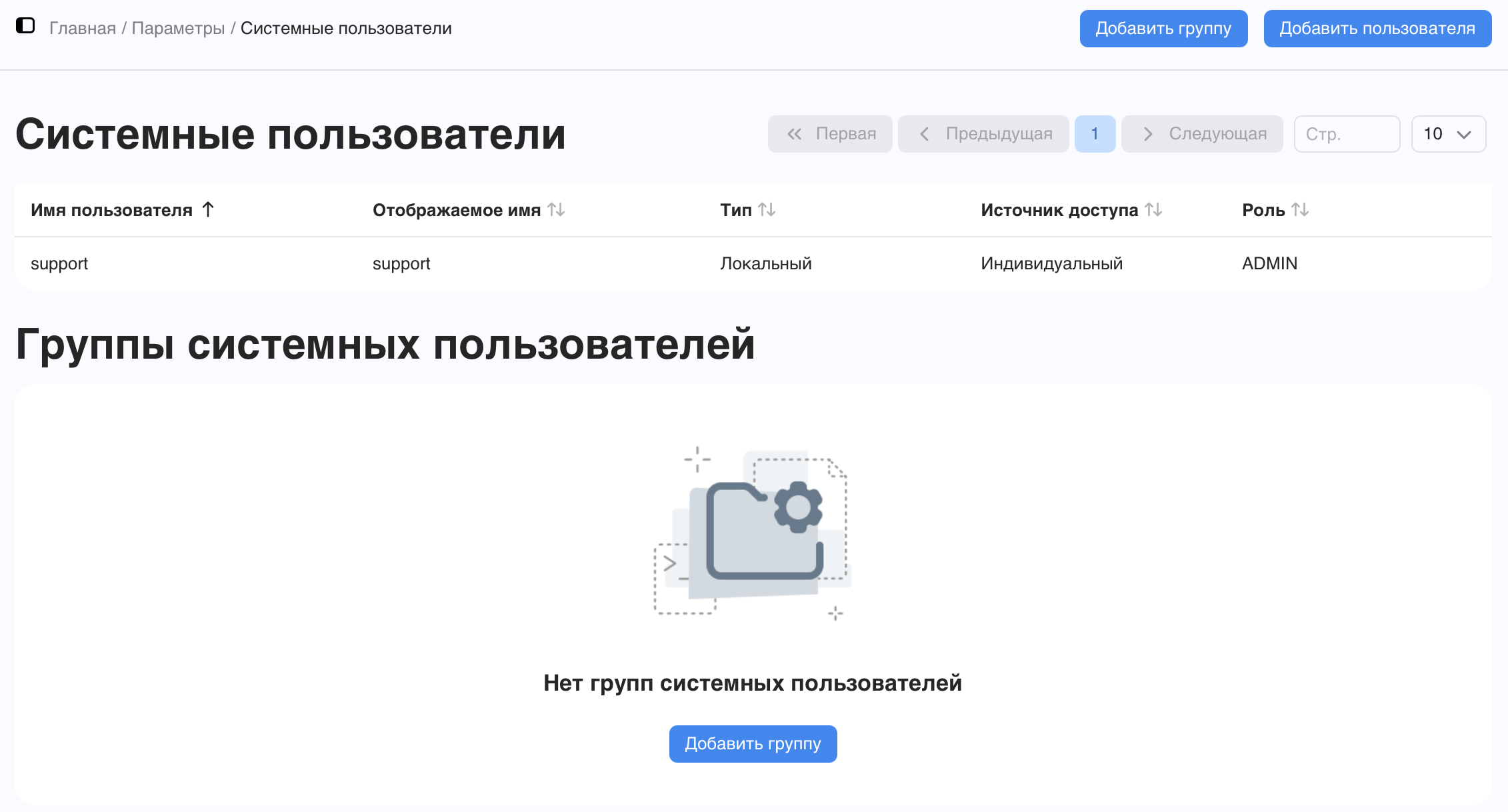 Системные пользователи